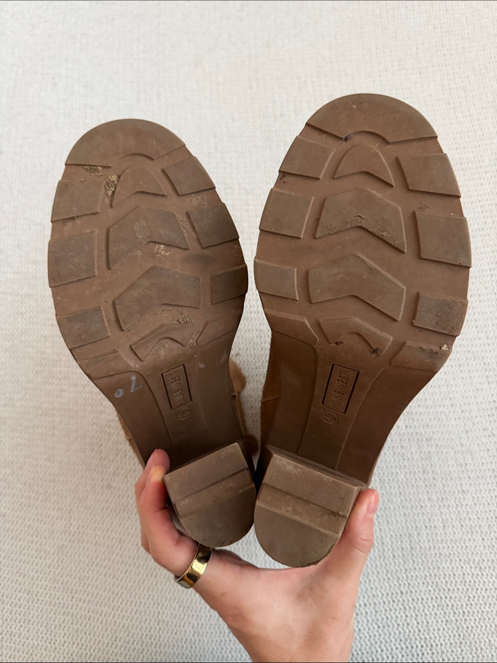 Nine West Ream 2 Chelsea Suede Heeled Boots Brown Size 8.5 - Picture 5 of 8